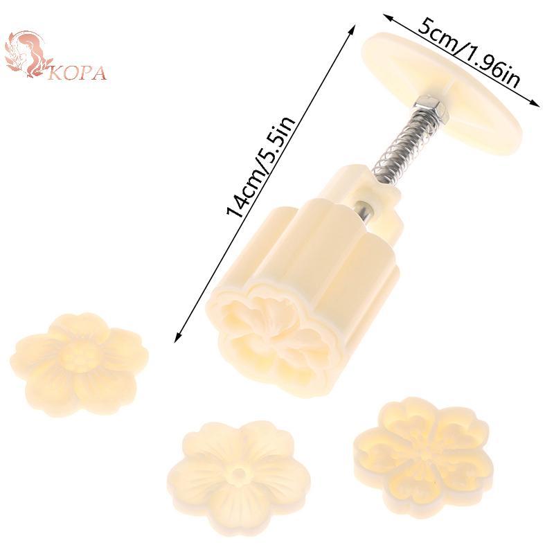KOPA 4 Cái / bộ Khuôn Bánh Trung Thu Hoa Anh Đào Hoa Hoa Sakura Tem Khuôn 3D Tay Bánh Ngọt Dụng Cụ VN