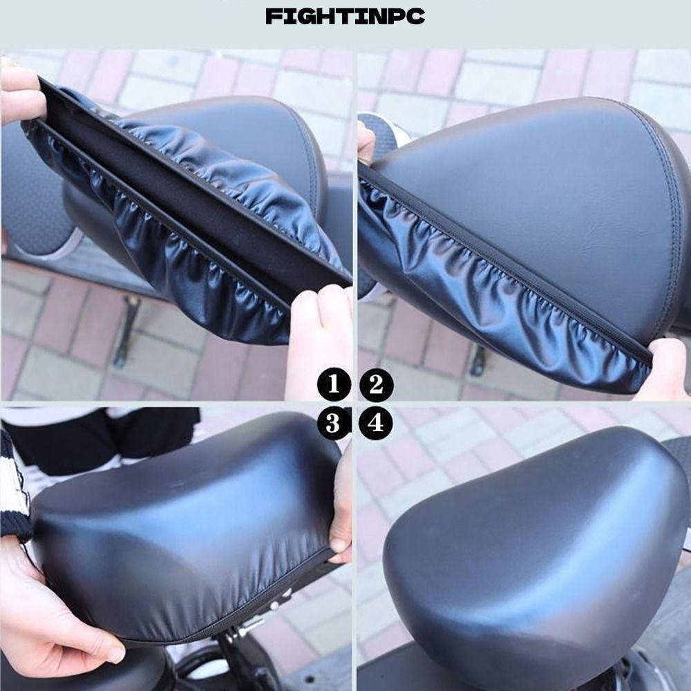 FIGHTINPC Vỏ bọc ghế xe điện, Vỏ đệm màu đen bằng da, Bảo vệ xe điện đa năng