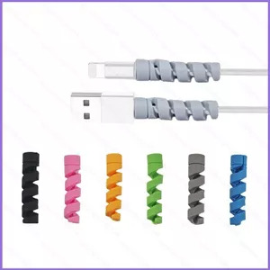 YO4 Dây dữ liệu đa năng Tay áo bảo vệ silicon Dây màu xoắn ốc Chắc chắn bền Chống vỡ