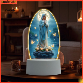 Linh hồn| Đèn cầu nguyện tôn giáo Lady Guadalupe Lamp Guadalupe Virgin Usb Đèn cầu nguyện Đèn ngủ Led ấm áp Trang trí công giáo cho gia đình Altar Phòng ngủ Quà tặng văn phòng Phát sáng mềm tâm linh