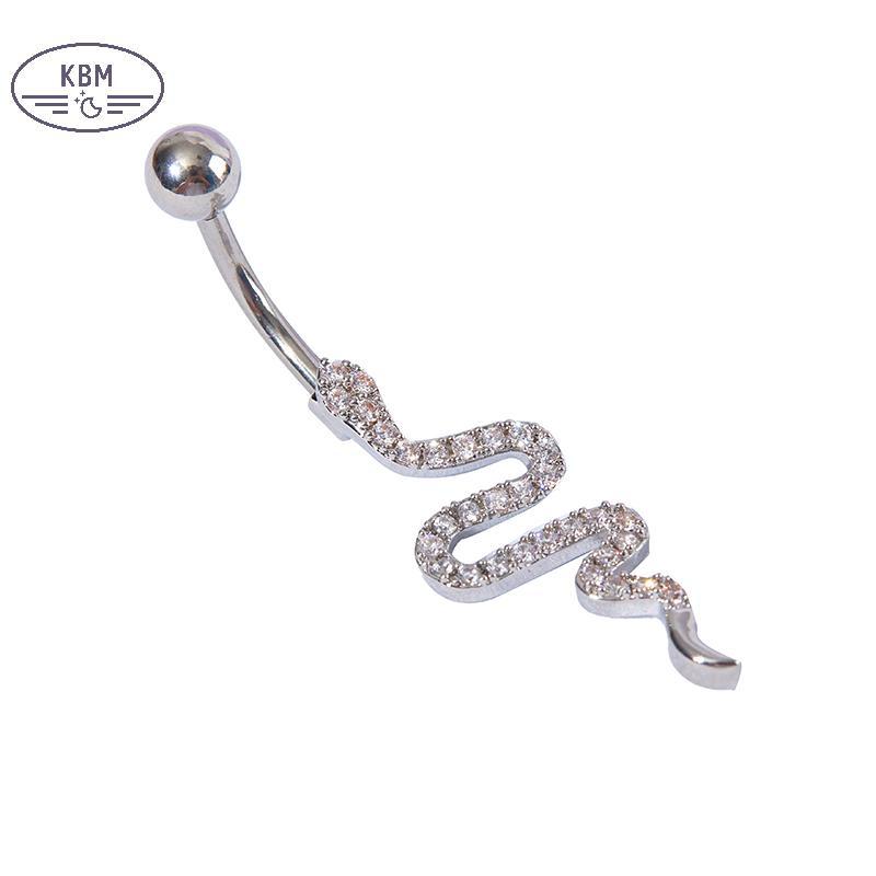 Nhẫn rốn zircon hình rắn làm từ pha lê, gợi cảm - phụ kiện thời trang dành cho nữ