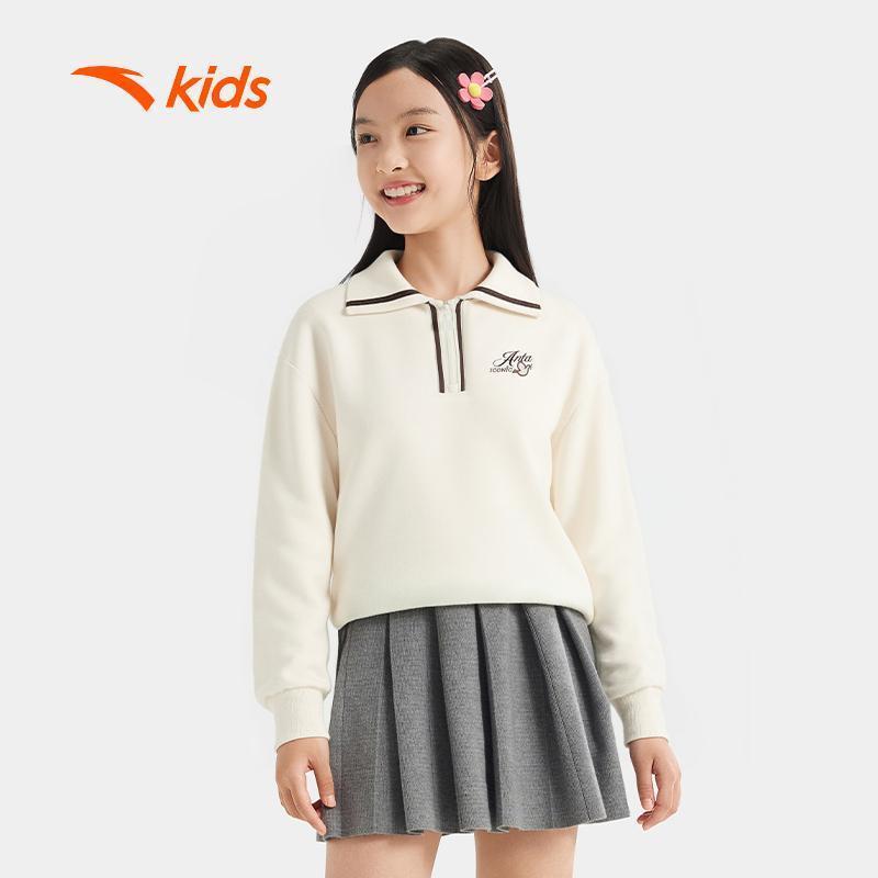 ANTA Kids  Áo Sweater Cổ Polo Thời Trang Bé Gái Giữ Ấm, Thoải Mái Vận Động 3626A8727