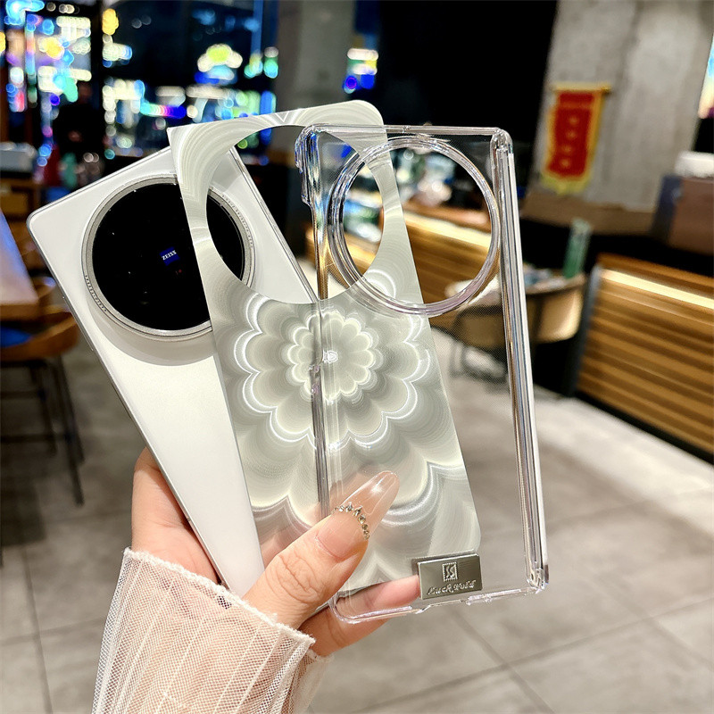 Ốp Điện Thoại Hoa Laser Gradient Aurora Cho VIVO X Fold 5 X Fold 3 Pro Vỏ Chống Sốc