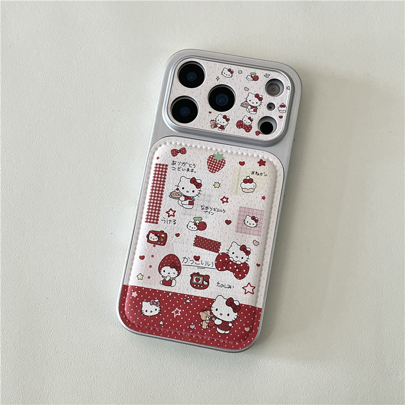 Ốp điện thoại hình mèo dâu tây cho iPhone 17 Pro max 16 Pro max