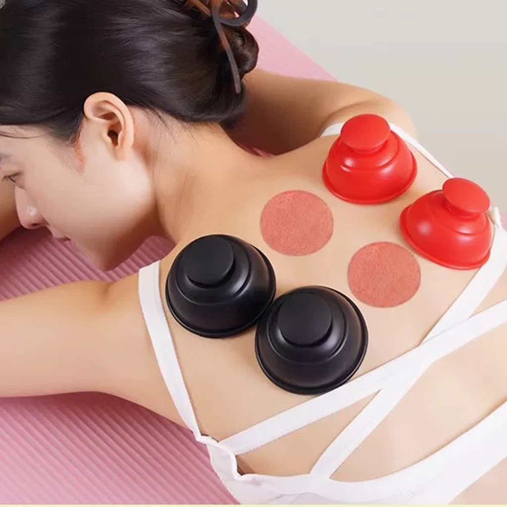1 / 3 / 5 Thiết bị giữ cốc bằng silicon có hút chân không vật lý, để thư giãn cơ bắp, Trị liệu cốc trượt không cần cháy, Tùy chọn 3 màu