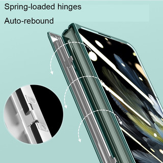 Chống nhìn trộm HD Màn hình kính phía trước Mạ bảo vệ Cear Vỏ lật bản lề cứng OPPO Find N3 FindN3 Fold 5G Giá đỡ vô hình Vỏ điện thoại bảo vệ toàn diện