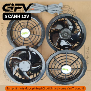 Quạt dời lắp áo điều hoà Mạnh 12v GIFV Quạt Gắn Áo Điều Hoà 12V Không Chổi Than Chống