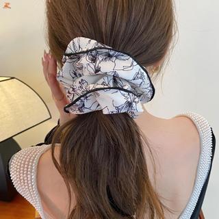 Scrunchie cổ điển màu đen trắng, thiết kế vintage, phù hợp cho tóc thanh lịch