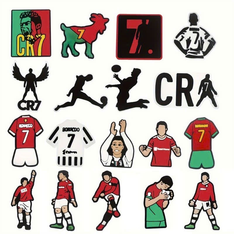 Set Charm CR7 Số 7 Huyền Thoại – Charm Bóng Đá Cute Trang Trí Dép (20 Món)