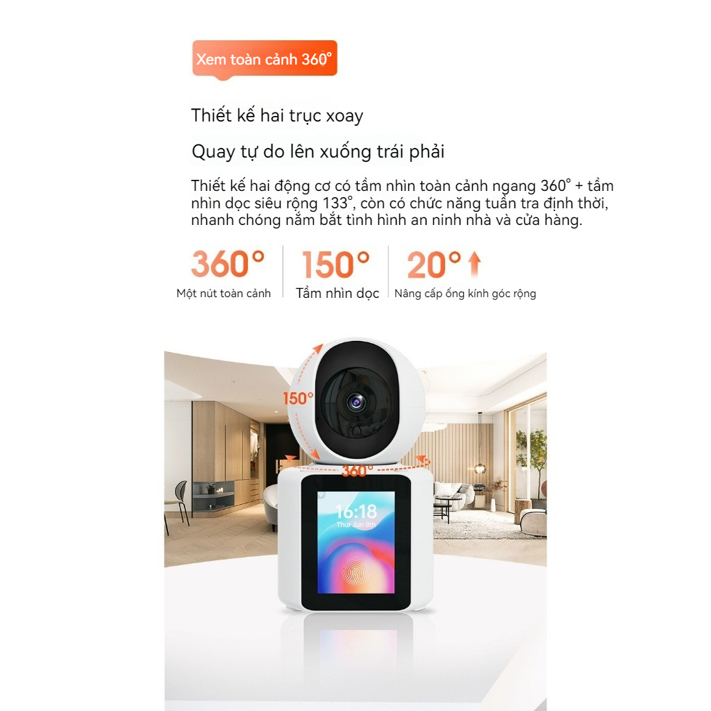 Kết nối WiFi Camera an ninh nhà thông minh IP Camera Baby/Pet/Nanny  Gọi Video Trực Tiếp Đàm Thoại 2 Chiều