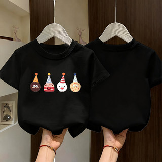 Áo thun bé gái in hình hoạt hình dễ thương và thoải mái, cổ tròn, thiết kế đơn giản.
