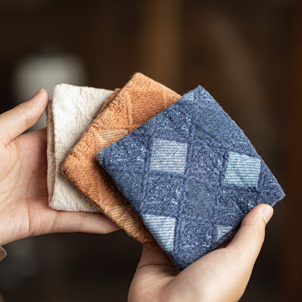 [Handmade] Khăn Lau Trà Thủ Công Vải Cotton Linen Cao Cấp - Khăn Tay Đa Năng Họa Tiết Quả Trám Cổ Điển - Quà Tặng Tinh Tế [27.5x8cm]