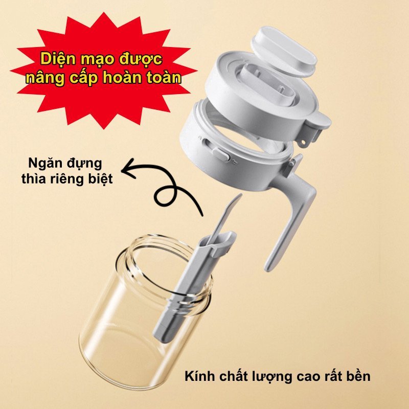 Hũ gia vị thủy tinh nắp khóa chắc chắn giữ khô ráo dễ quan sát chịu nhiệt dùng cho bếp gia đình dã
