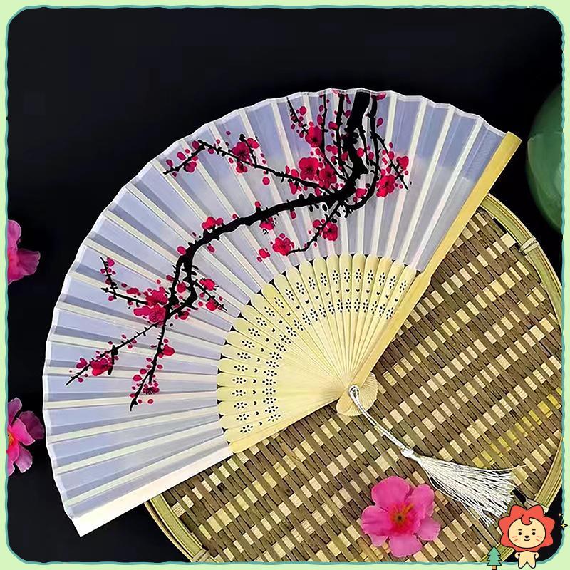 Quạt gấp cổ bằng tre Quạt phong cách Trung Quốc Mùa hè Nữ Dance Fan Di động Elegent Hoa cầm tay Quạt Quà tặng tinh tế rỗng