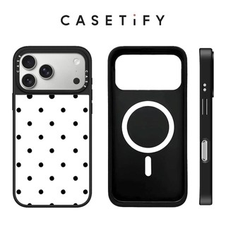 Ốp điện thoại cứng gương chấm đen từ tính màu trắng cho iPhone 17 Pro Max 17 Air 16 Plus 15 14 13 12 11 Vỏ chống sốc