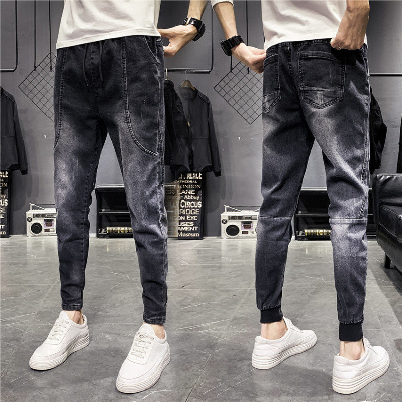 Nam Plus Size Lông Cừu Lót Hàng Hóa Quần Jean Rời Côn Crop Quần