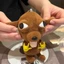 Mặt dây chuyền sang trọng BRABRAA Chihuahua, Móc khóa động vật nhồi bông mềm 10cm, Hip Hop dễ thương với chuỗi hạt treo túi trang trí quyến rũ
