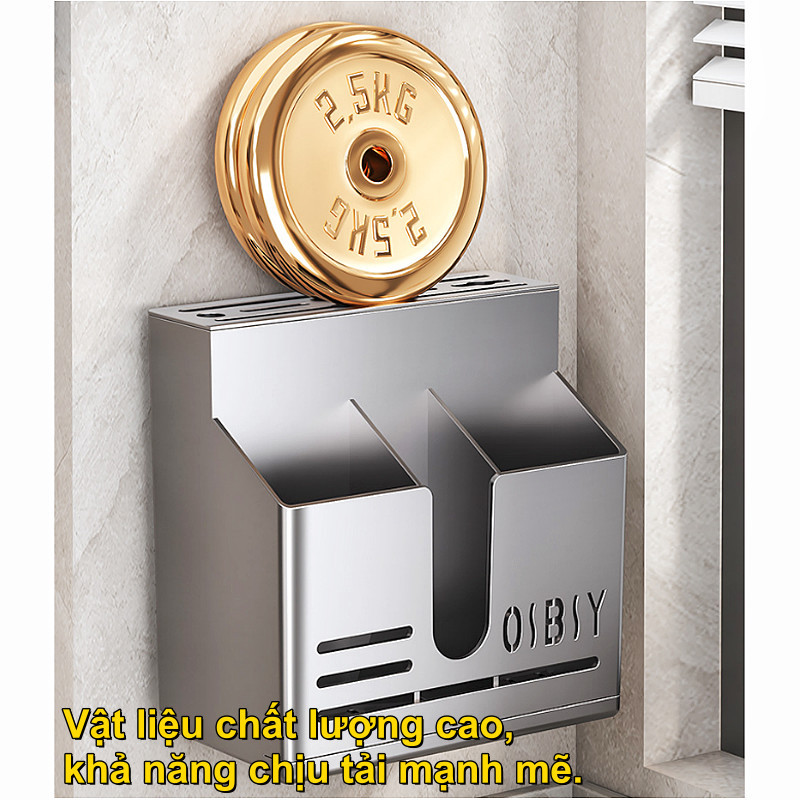 Bộ Giá Đỡ Dao Đũa 2in1 Dán Tường | Khay Đựng Muỗng Nĩa Gọn Gàng | Tiết Kiệm Không Gian Bếp