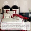 Bộ vỏ chăn ga gối 4 món lụa cưới tone đỏ cực sang MemminbeddingLuxury mang họa tiết hoa thêu nổi cực bền