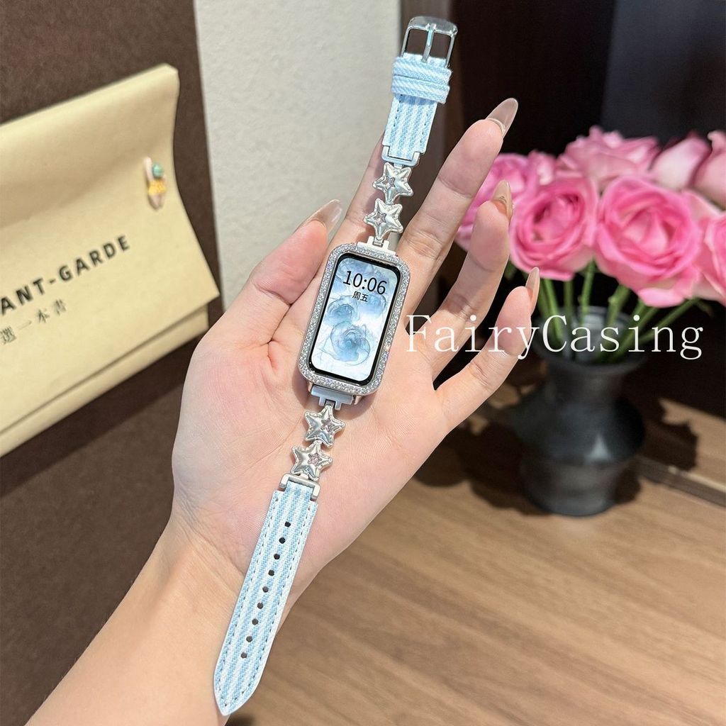 Dây đeo vải sọc ngôi sao thời trang cho Huawei Band 11 Pro 8 9 10 Dây đeo cổ tay Brecelet Huawei Watch Fit 3 4 Dây đeo đồng hồ