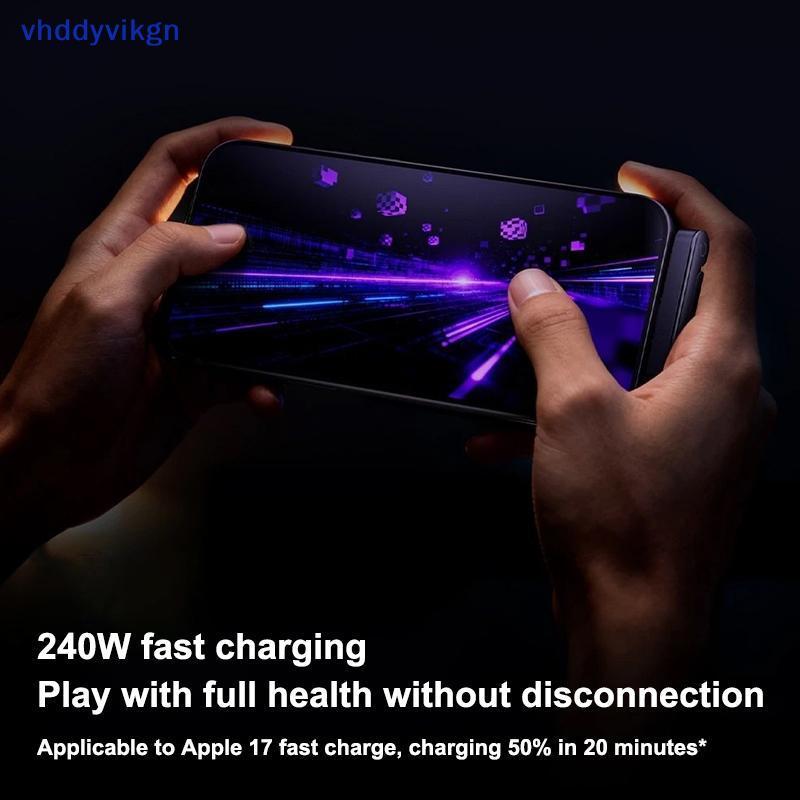 Giá đỡ điện thoại di động có thể gập lại VHDD Loại C 240W Cáp dữ liệu sạc nhanh 2 trong 1 Dây USB để chơi game làm việc VN