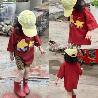 S183-[tomnaukids] Set áo thun ĐỎ phối quần leggin beo cho bé gái size từ 9-40Kg