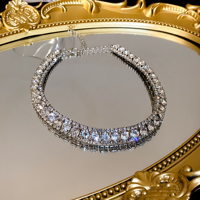 Bộ trang sức choker và bông tai đính đá, đinh tán - Phụ kiện cô dâu trang trọng