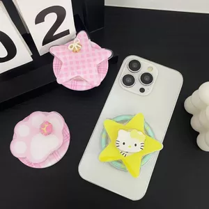 Giá đỡ điện thoại từ tính Hello Kitty dễ thương | Giá đỡ túi khí có thể điều chỉnh | Tay cầm chắc chắn cho du lịch văn phòng tại nhà