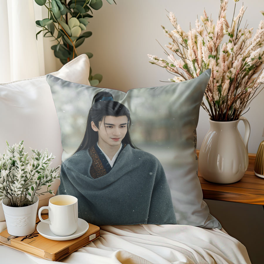 Vỏ gối Zhang LingHe, Vỏ gối in một mặt bằng ngọc bích, Trang trí ghế Sofa phòng khách Giáng sinh (Không có lõi)