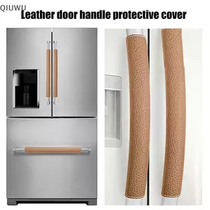 QIUWU 2 Chiếc Da PU Tủ Lạnh Tay Nắm Cửa Có Thể Điều Chỉnh Tủ Lạnh Tay Nắm Cửa Bao Thiết Bị Bảo Vệ Tay Cầm Bao Hộ Gia Đình.