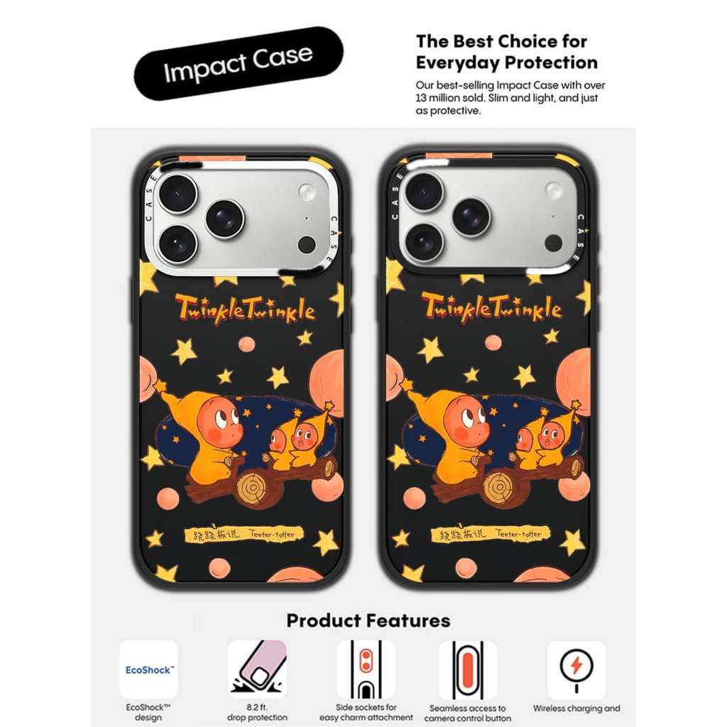 CASECASE X Twinkle Twinkle Ốp Lưng Máy Ảnh Màu Trắng Vòng Phiên Bản Mờ Đen Cứng Hút Từ Tính Tác Động Dành Cho Apple IPhone 13 14 15 16 17 Pro Max Air Plus Có Hộp