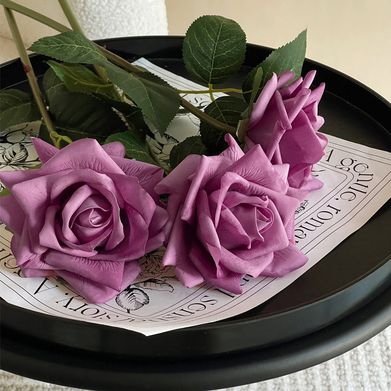 [Sẵn Sàng] Hoa Hồng Giả Cao Cấp Real Touch Cảm Giác Ẩm Mịn Như Thật Hoa Hồng Màu Retro Sang Trọng Decor Đám Cưới & Phòng Khách (Giá 1 Cành)