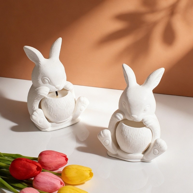 Khuôn Silicon Hình Thỏ Cho Giá Đỡ và Hoa - Trang Trí Nhà Cửa Handmade