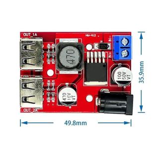Bộ chuyển đổi bước xuống YSANH 3A, Bộ sạc bộ điều khiển USB kép đầu vào 6V-40V, Mô-đun cung cấp ống thoát nước thiết kế nhỏ gọn bền bỉ cho các thiết bị di động