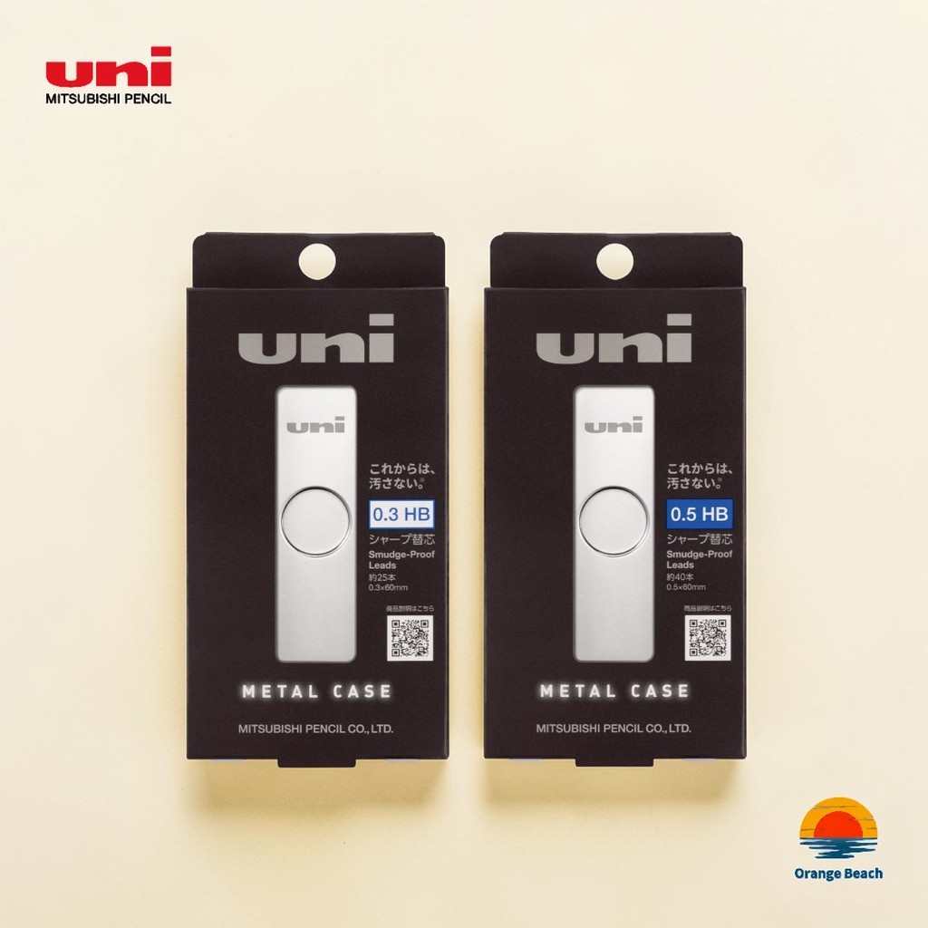 Uni Metal Case Ruot But Chi Bam/0.3mm 0.5mm HB Khang Nhem/Hop Kim Loai Truot Mo/Nhat Ban