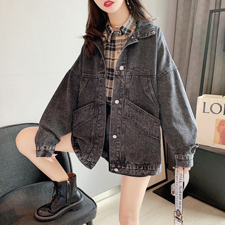 Áo khoác denim nữ dáng rộng phong cách Hàn Quốc, dáng lửng, phong cách thời thượng, mẫu áo đang được ưa chuộng