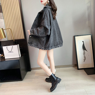 Áo khoác denim nữ dáng rộng phong cách Hàn Quốc, dáng lửng, phong cách thời thượng, mẫu áo đang được ưa chuộng