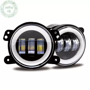 Đèn LED ô tô PUSKY 4 Inch cản trước Đèn sương mù cho địa hình có / không có vòng hào quang màu vàng trắng DRL Đèn mắt thiên thần 30W Đèn sương mù VN