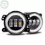 Đèn LED ô tô PUSKY 4 Inch cản trước Đèn sương mù cho địa hình có / không có vòng hào quang màu vàng trắng DRL Đèn mắt thiên thần 30W Đèn sương mù VN