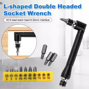 NS L Loại 1 / 4 Mũi tuốc nơ vít hình lục giác 90 độ Tay cầm hai đầu Bla 6.35mm Công cụ cờ lê để phù hợp với Bộ Bit NS