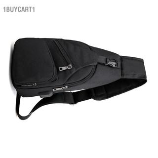 1buycart1 Túi đeo hông nam bằng vải Ox sành điệu có cổng USB: Túi thắt lưng màu đen đa năng để đi du lịch, hẹn hò & hoạt động ngoài trời