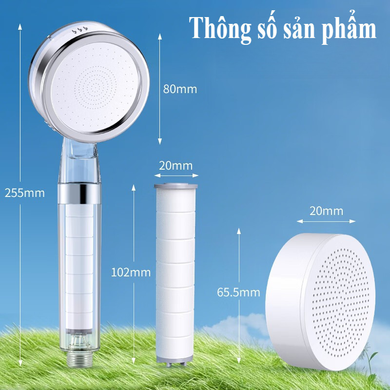 Vòi Sen Tăng Áp Lọc 2 Giai Đoạn, Loại Bỏ Clo & Tạp Chất, Bảo Vệ Da, Vòi sen nhà tắm,Vòi tắm cầm tay