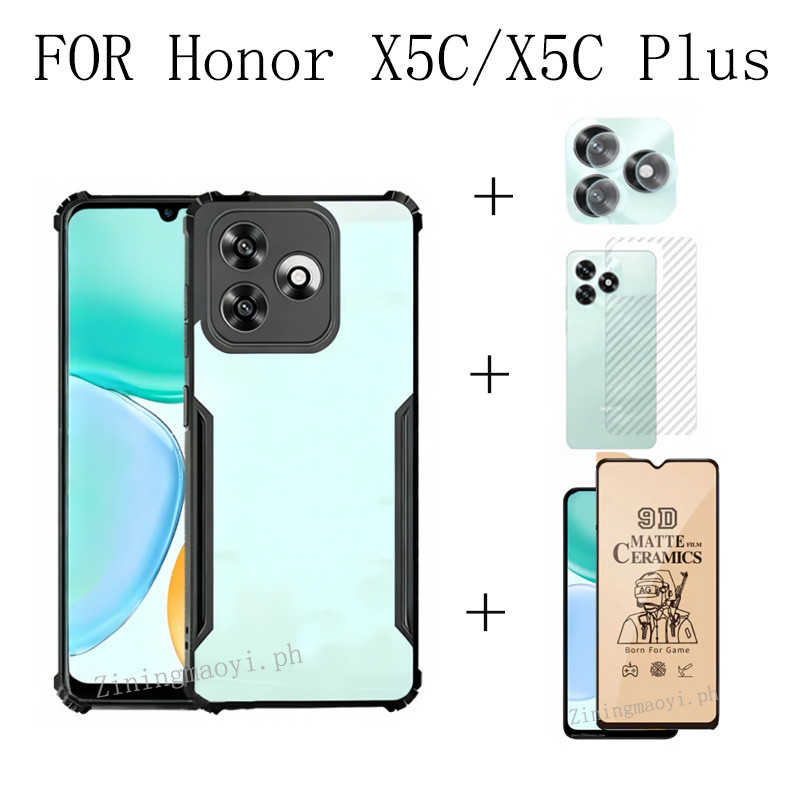 Ốp điện thoại chống sốc di động 4in1 Honro X5C Plus chống rơi cho Honro X5C X7D X9D X7C X6C X6B Phim riêng tư Bảo vệ màn hình và Phim ống kính và Phim mặt sau + Vỏ điện thoại