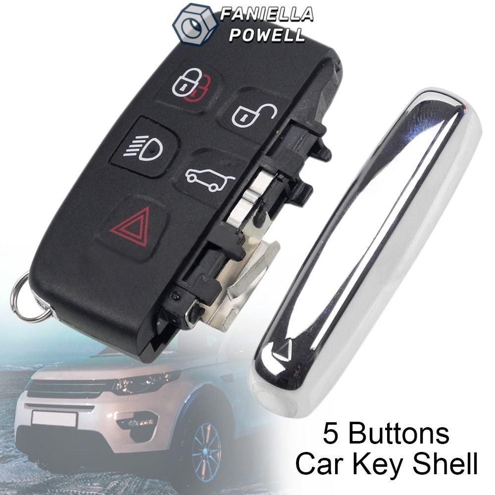 Chìa khóa ô tô FANIELLAPOWELL, Vỏ Fob từ xa 5 nút màu đen, Vỏ chìa khóa ô tô ABS thay thế cho Land Rover Evoque Discovery 4 Rover Evoque / Jaguar Freelander