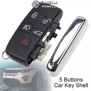 Chìa khóa ô tô FANIELLAPOWELL, Vỏ Fob từ xa 5 nút màu đen, Vỏ chìa khóa ô tô ABS thay thế cho Land Rover Evoque Discovery 4 Rover Evoque / Jaguar Freelander