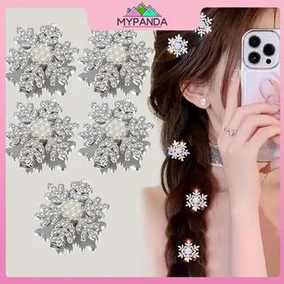 MYPANDA 2 / 5 / 10 Chiếc Giáng Sinh Lấp Lánh Bông Tuyết Zircon Kẹp Tóc Nữ Dễ Thương Nổ Kim Loại Kim Loại Kim Loại Phụ Kiện Tóc Dự Tiệc.