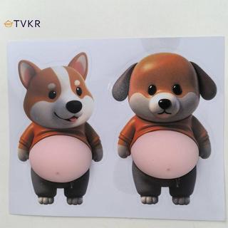 TVKR 1 / 5 Cái 3D Chó Con Dễ Thương Miếng Dán Có Thể Bóp Shiba Inu Miếng Dán Tủ Lạnh Trang Trí Tường Silicon Tự Dính Miếng Dán OIK
