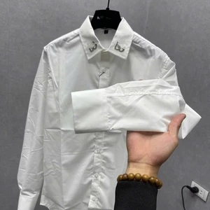 Áo Sơ Mi Cổ Đính Logo Sắt Dê Gà (Chuẩn Chữ) KCloset Somi Chất Lụa Mềm Mịn Nam Nữ NA71