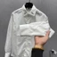 Áo Sơ Mi Cổ Đính Logo Sắt Dê Gà (Chuẩn Chữ) KCloset Somi Chất Lụa Mềm Mịn Nam Nữ NA71