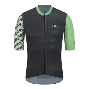 QSS015A - Áo Đạp Xe UKE Nam Black Green – Vải Italia Thoáng Mát, Nhanh Khô, Co Giãn 4D, Form Chuẩn